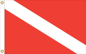 alpha flag 750X600mm Free Shipping 75x60cm NEW Large Dive Boat Flag 